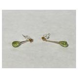 14 kt Gold Citrine & Peridot Drop Stud Earrings