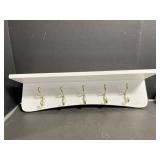 White Shelf With 5 Hooks 24 ' Wide