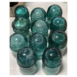 Aqua Coloured Glass Hydro Insulators