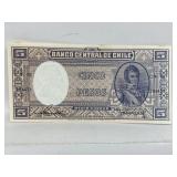 Central Bank Of Chile 5 (cinco) Pesos / Half