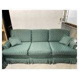 Green With Flowers Couch - Approx 84 X 34 X 32