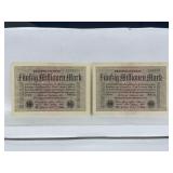 Germany: Reichs Banknotes X 2. Funfzig