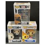 3 Funko Pop - Lockjaw, Chimchar, James Bond