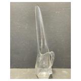 Etched Glass Pitcher / Vase, 18.5 ' tall