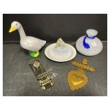 Sailboat Dish, Duck, Art Glass Vase, Door Latch,