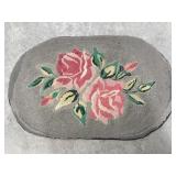 Floral Hooked Rug, 24x39 '