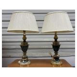 Pair Of 29 ' Lamps With Brass & Ceramic Bases