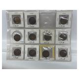 Cdn Large One Cent Coins: 1910 - 1920 ( 11 Coins)
