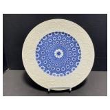 11 ' Coalport Plate, Blue & White Chintz Pattern
