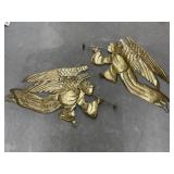 2 Gold Coloured Metal Angels, 36 '