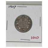 1907 Cdn Silver 25 Cent