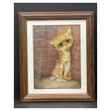 1960s Big Eyes Litho by Gig Goodenow 'Pity Kitty'