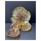 Carnival Glass Dishes, Large Leaf Platter