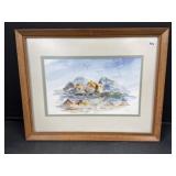 Framed Watercolour by HIggs 15 x 12 '
