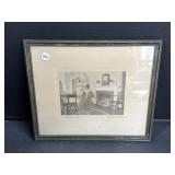 Framed Wallace Nutting A Stitch in Time Print