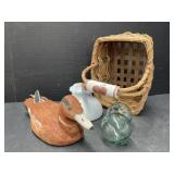 Basket with Ceramic Insulator, Glass Balls,