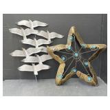 Metal Star & Seagull Garden Art