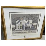 A.J. Casson Framed Print - Village House  18/100