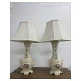 Pair of Vintage Ceramic Base Lamps, 28 ' tall