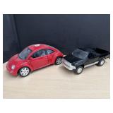 1/18 Scale Volkswagen Beetle, Dodge Ram Diecast