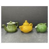 3 Small Teapots