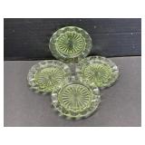 Uranium Glass Coasters - Set of 4