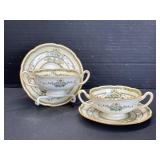 2 Royal Doulton - The Lorraine, Soup Bowl & Saucer