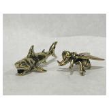 Miniature Brass Statue - Bee & Shark