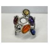 Sterling 925 Silver 5 Polished Gemstones and