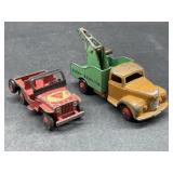 Dinky Tow Truck and Red Jeep