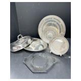 Silver Plate Trays, Serving Dish, Overlay Plate