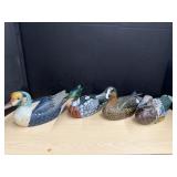 4 Wooden Decorative Ducks