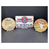 3 Modern Metal Signs - Airplane Themed