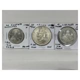 3 Coins- 1780 Austria 25 Shill'gs, 1968 Mexico 25