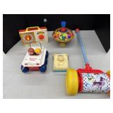 4 Vintage Fisher Price Toys and Spinning Top