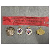 1914 Halifax Pin, 1917 Welsh Pioneers Ribbon,