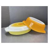 Pyrex Oval Baking Dishes - 1 1/2 Q. Yellow