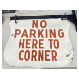 Metal Sign with Mounting Bracket - No Parking