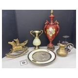 Vases, Brass Rocking Horses, Plate, Coin
