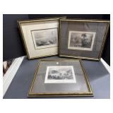 3 Professionally Framed Prints