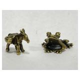 Miniature Brass Statues - Donkey & Turtle