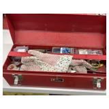 Metal Toolbox With Assorted Hardware