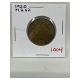 1920 Cdn Large Cent-ms62