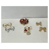 4 Costume Jewelry Brooches
