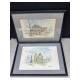 2 Framed Watercolour Paintings by Jean Cooke