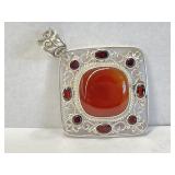 Sterling 925 Silver Filigree Pendant Featuring a