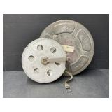 Vintage Metal Measuring Tape, Empty Reel Case