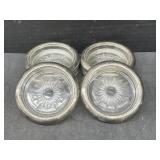 Vintage Italian Starburst Crystal Glass Silver