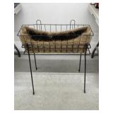 Black Metal Planter Stand with Coco Liner - 2pcs
