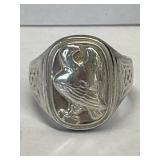 Sterling Silver Georg Jensen Eagle Ring produced